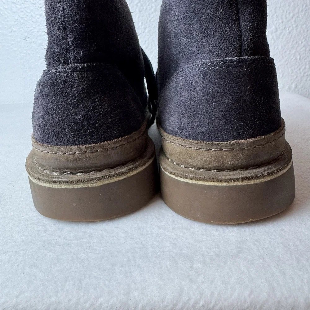 Clarks Bushacre Rand Chukka Boots Mens‎ 9 Suede Leather Gray Taupe Ankle Shoes